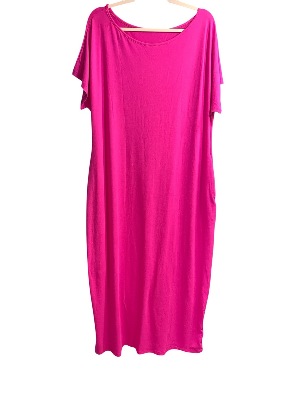 Women’s Hot Pink Maxi Dress with Pocket - Brand